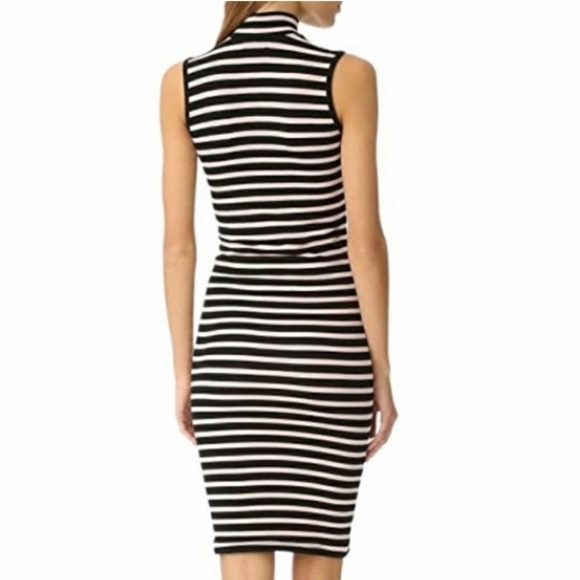 ATM Anthony Thomas Melillo Sleeveless Striped Mock Neck Ribbed Knit Dress XS - Picture 3 of 9